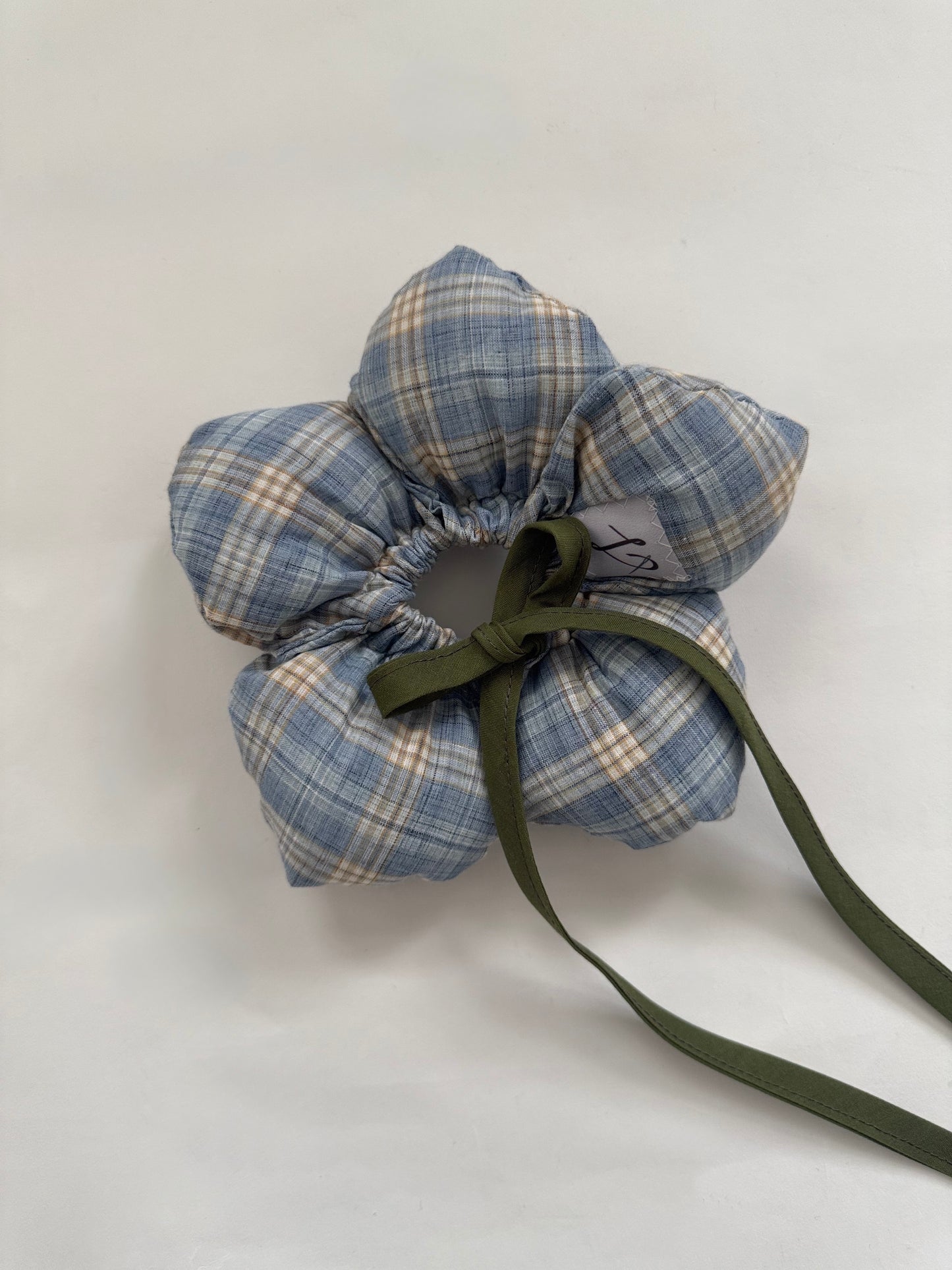 The Sampaguita Scrunchie - Blue Plaid